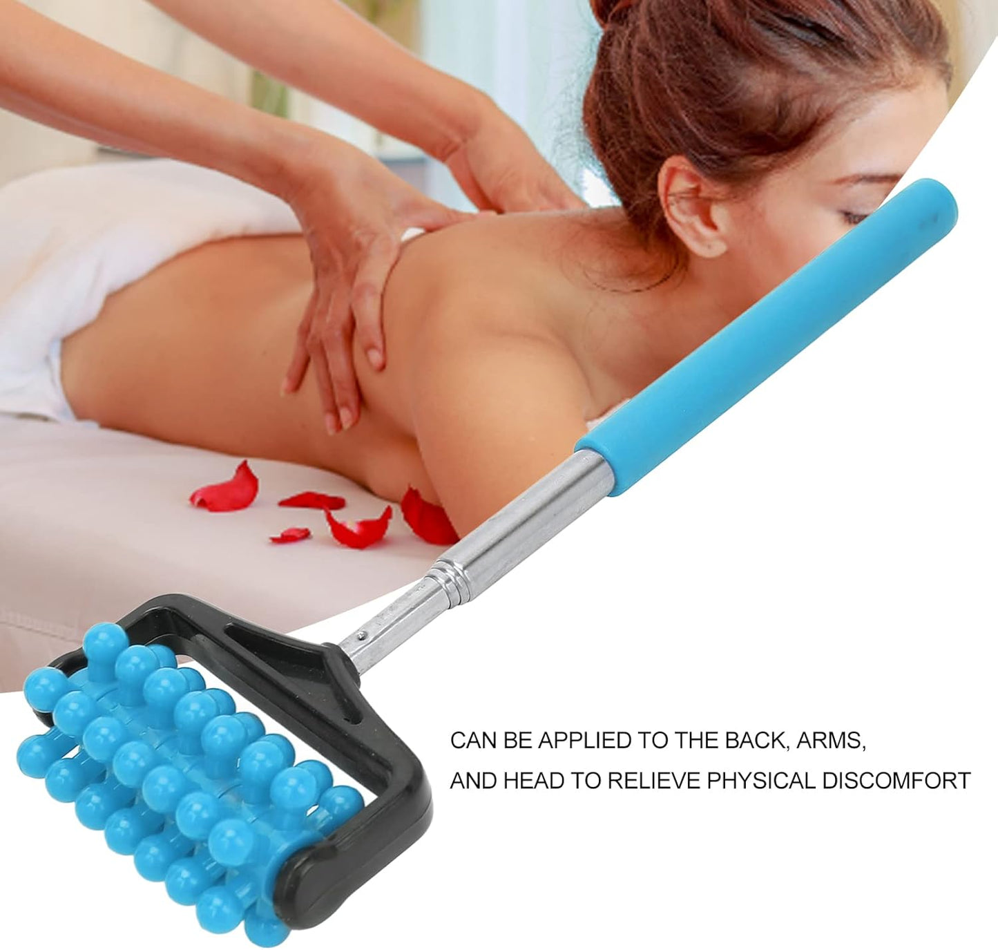 Back Scratchers, Telescopic Massagers Back Muscle Roller Adjustable Back Head Arm Scratch Roller Massager for Muscle Relax Portable Extendable Telescoping Backscratchers for Men Women(Blue)