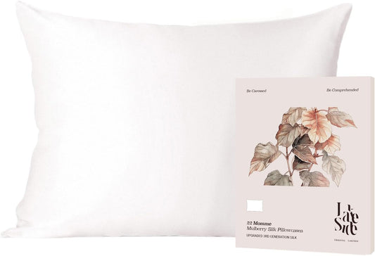 Oriental Lakeside® 100% Pure 22 Momme Mulberry Silk Pillowcase with Hidden Zipper - Nighttime Skincare & Hair Care Hydrating Pillow Cover