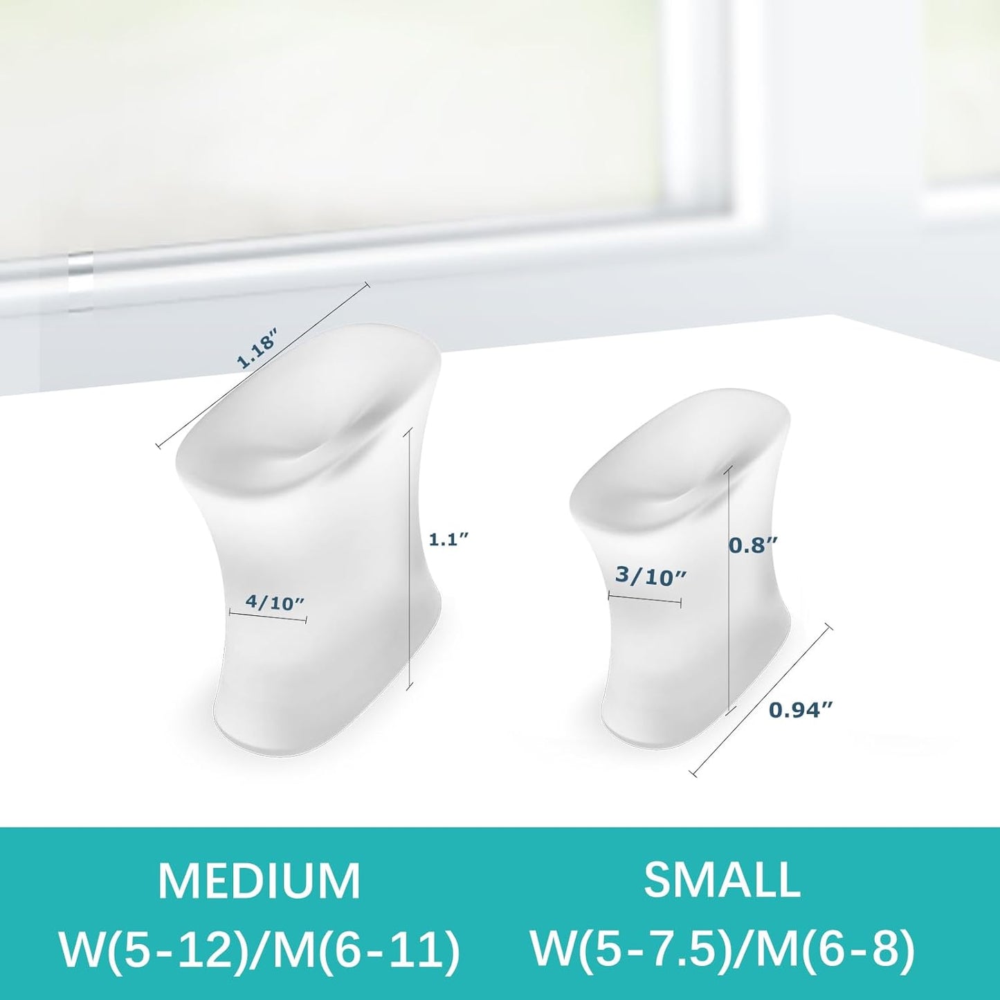 Upgraded Gel Toe Separators - 12 Pack Aloe Vera Extract Infused Silicone Toe Spacers for Straightening Overlapping Toes, Bunions, Calluses – Bunion Corrector for Men and Women(6M+6S)