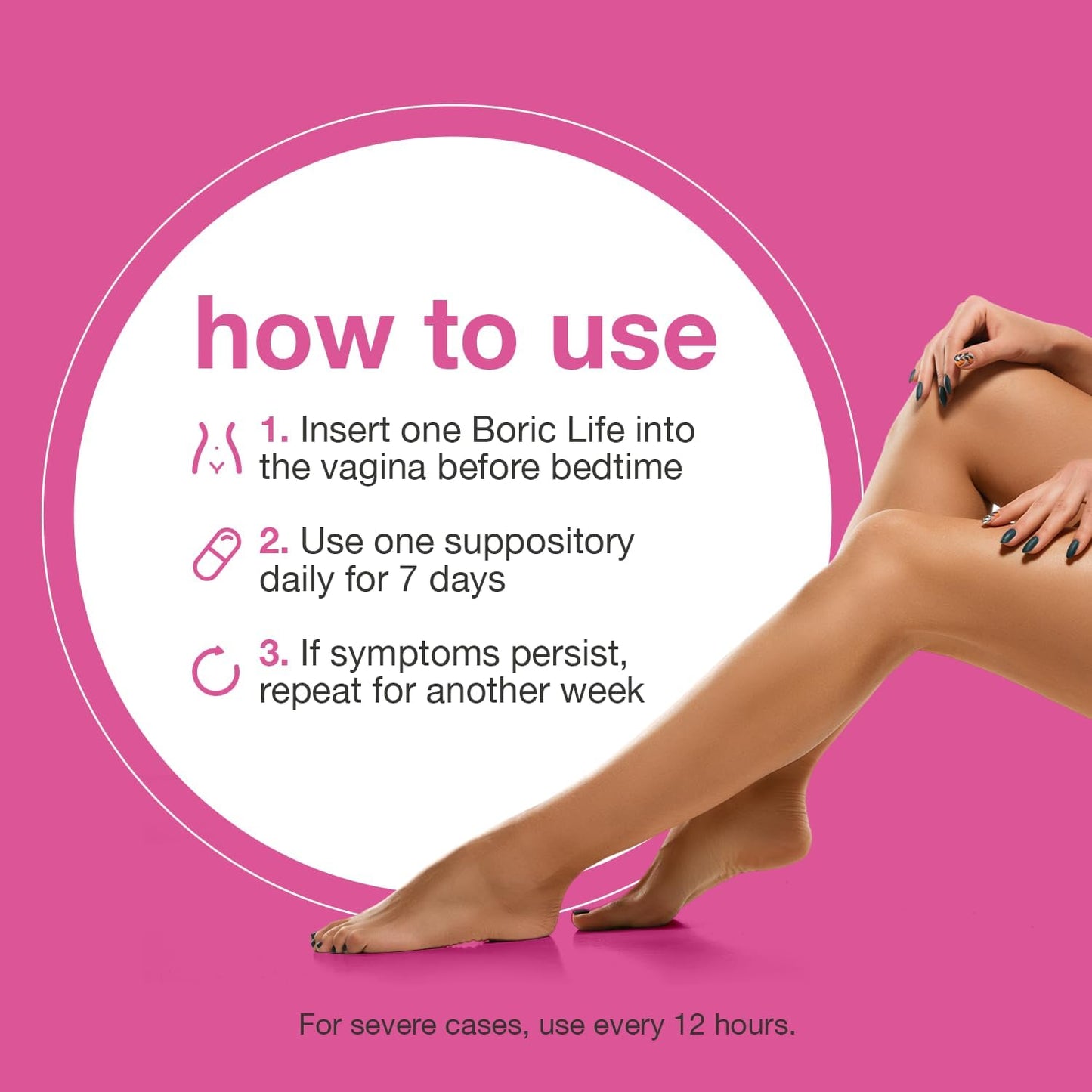 NutraBlast Boric Acid Vaginal Suppositories - 100% Pure Made in USA - Boric Life Intimate Health Support (60 Count)