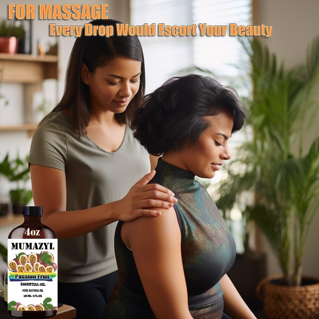 Passion Fruit Essential Oil, Passion Fruit Oil 4 Fl Oz 120ML for Diffuser Humidifier Yoga Cleaning DIY Candle Soap Making Essential Oils