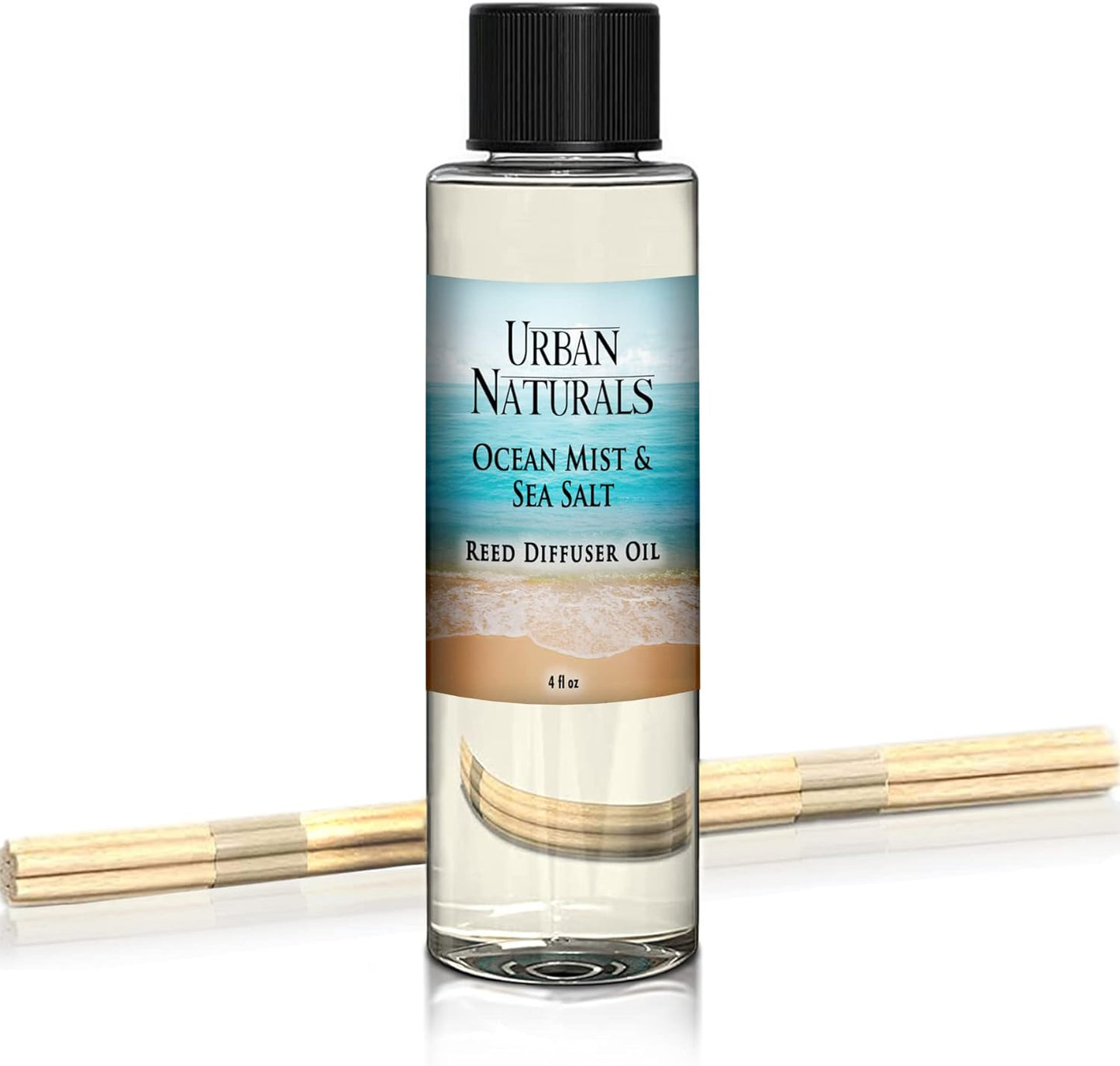Urban Naturals Ocean Mist & Sea Salt Scented Oil Reed Diffuser Refill | Includes a Free Set of Reed Sticks! 4 oz.