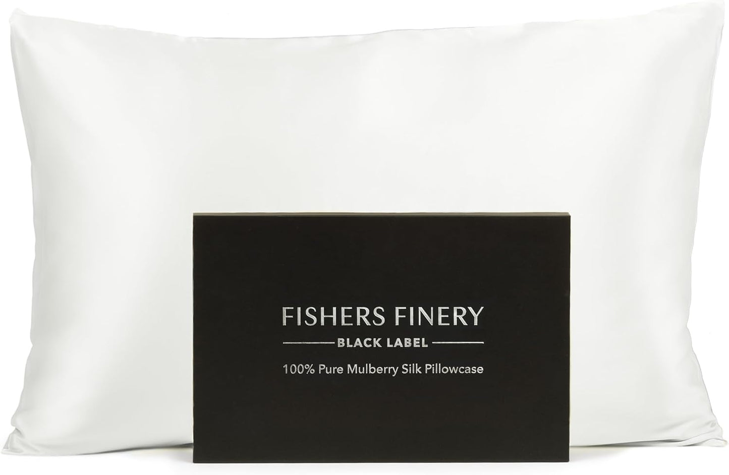 Fishers Finery 30mm 100% Pure Mulberry Silk Pillowcase, Quality Tested (White, Queen)