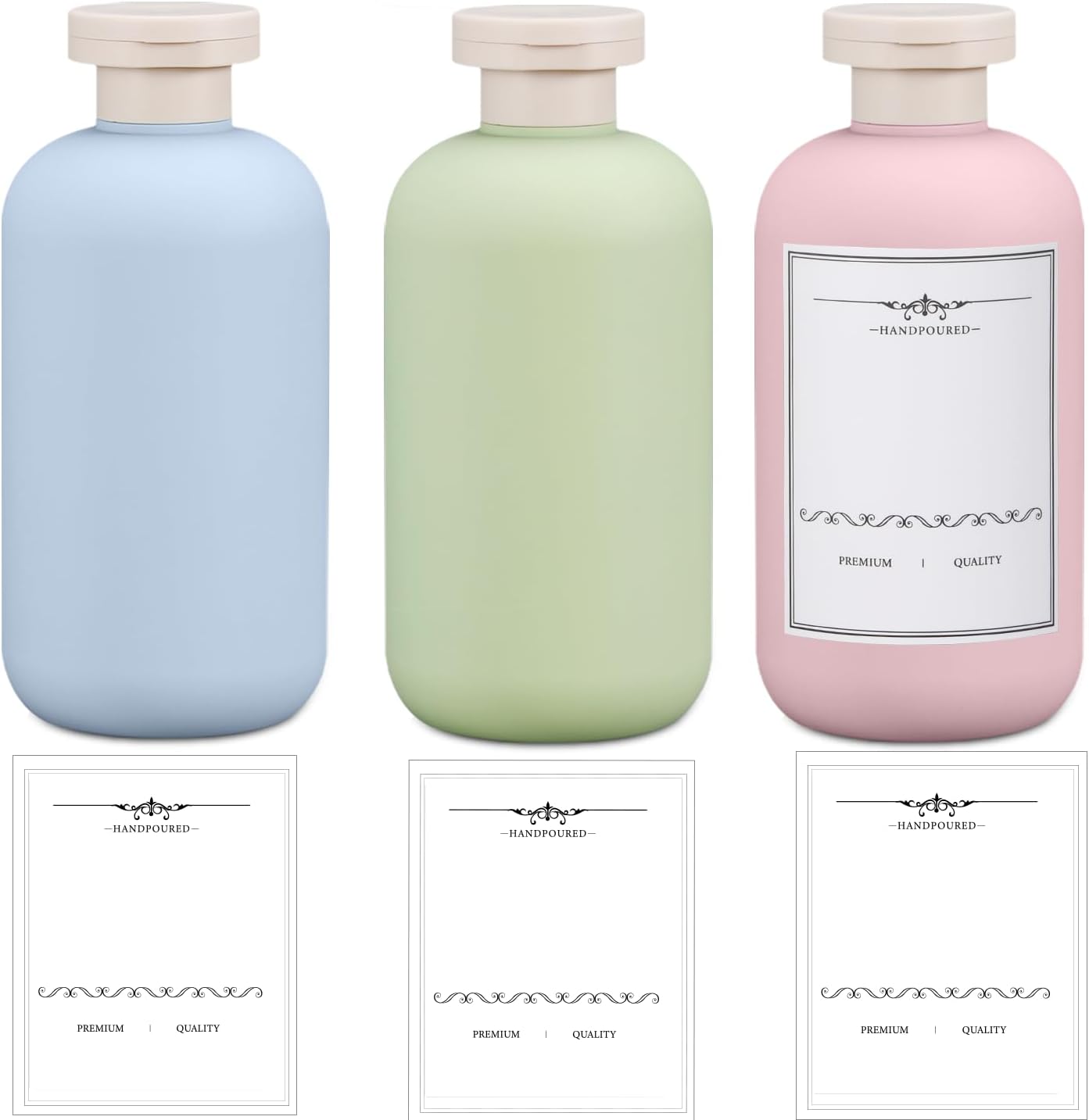 3 PACK Travel Shampoo Bottle, Empty Plastic Squeeze Bottles 6.8oz with Flip Cap, Lotion Container for Toiletries Travel Size Shampoo and Conditioner