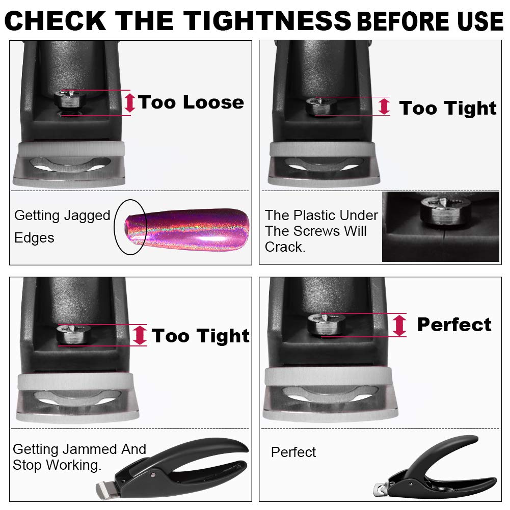 GA&EN Black Adjustable Artificial Acrylic Fake Nail False Nail Tip Clipper Cutter Trimmer Manicure Pedicure Sharp Blade Clip Tool For Salon Home Nail Art Beauty Design DIY