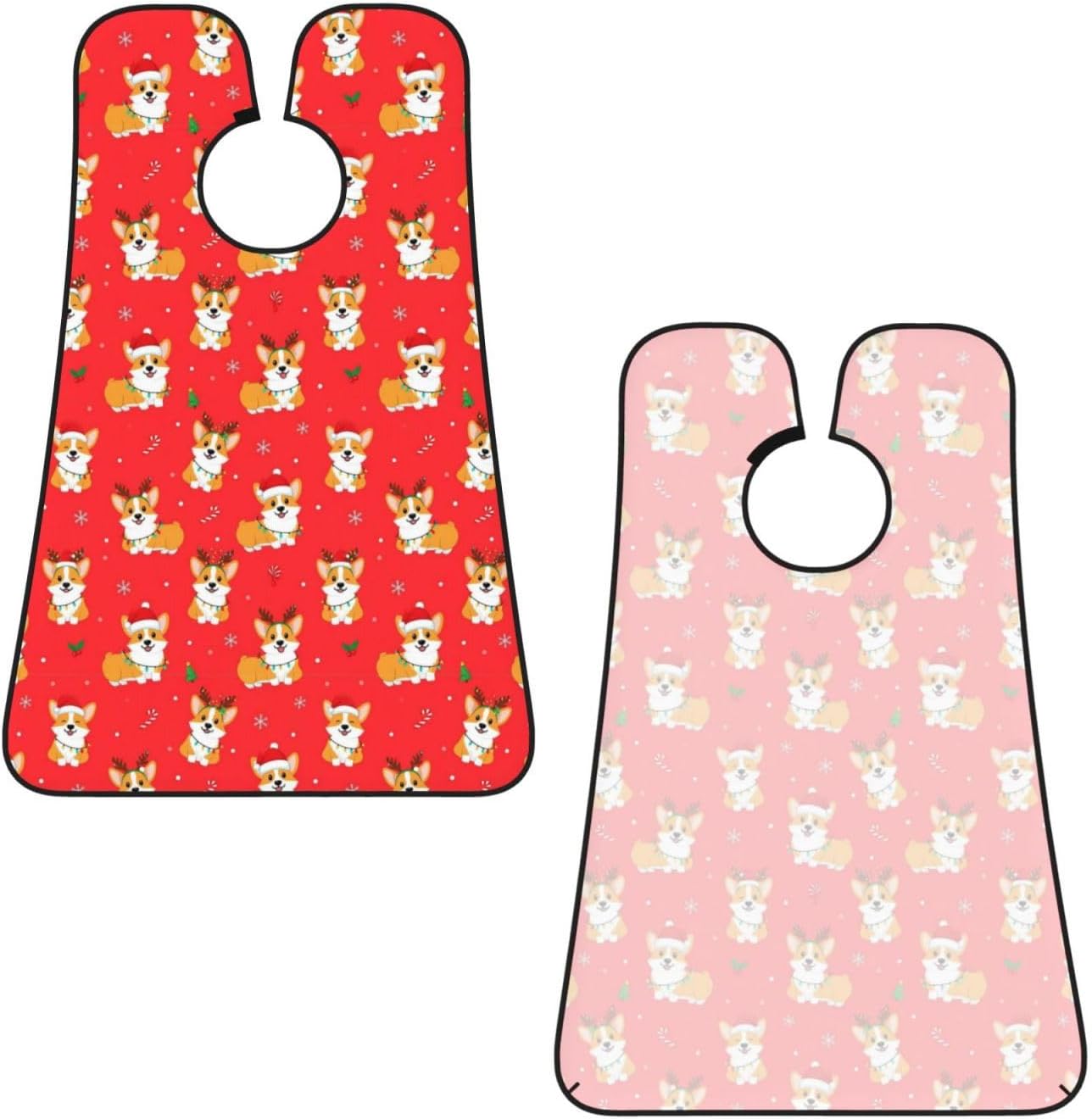 Beard Hair Catcher for Men, Waterproof Shaving Bib Apron Non-Stick, Trimming Tool for Dad Husband, Christmas Corgi Dogs Red Shave Bib