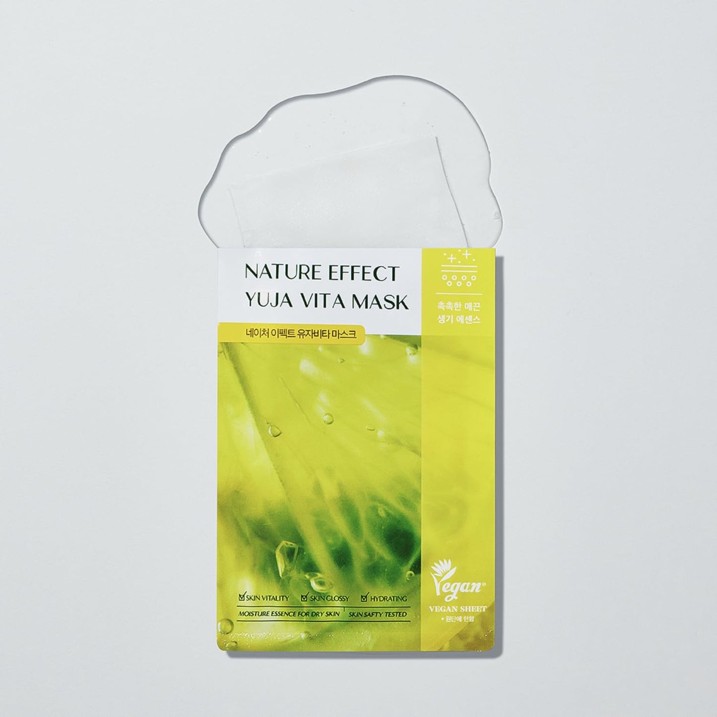 LEADERS Nature Effect Yuja Vita Mask - Helps Hydrate Skin, Serum Content, Vegan Certified - 10 Sheets