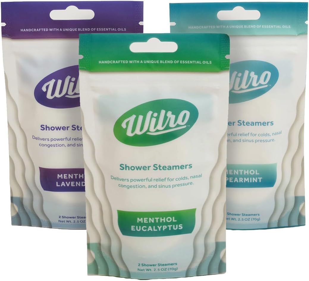 Wilro Soothing, Aromatic Shower Steamers Plus Wilro Bath Salts, 6 Pack