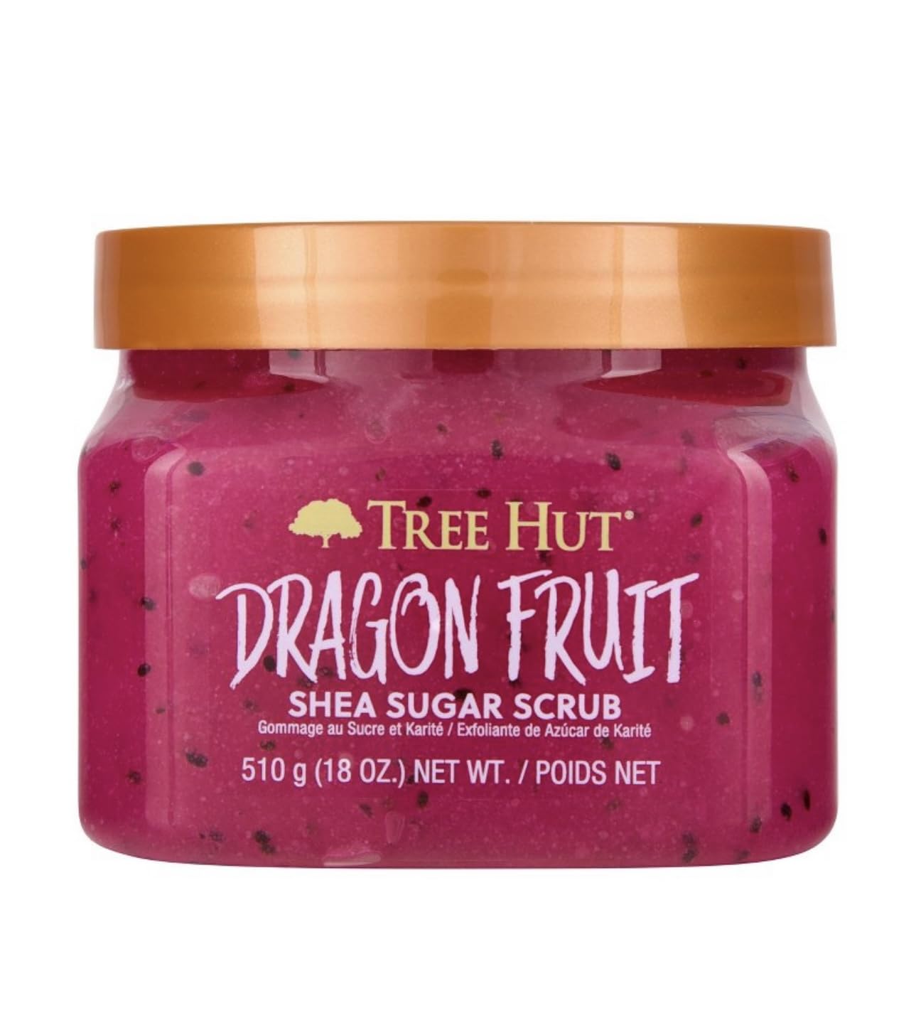 Tree Hut Dragon Fruit Shea Sugar Scrub, Exfoliating, Hydrating & Moisturizing Body Scrub with Shea Butter & Nourishing Essential Oils, Smooth & Soften Skin, 18 oz