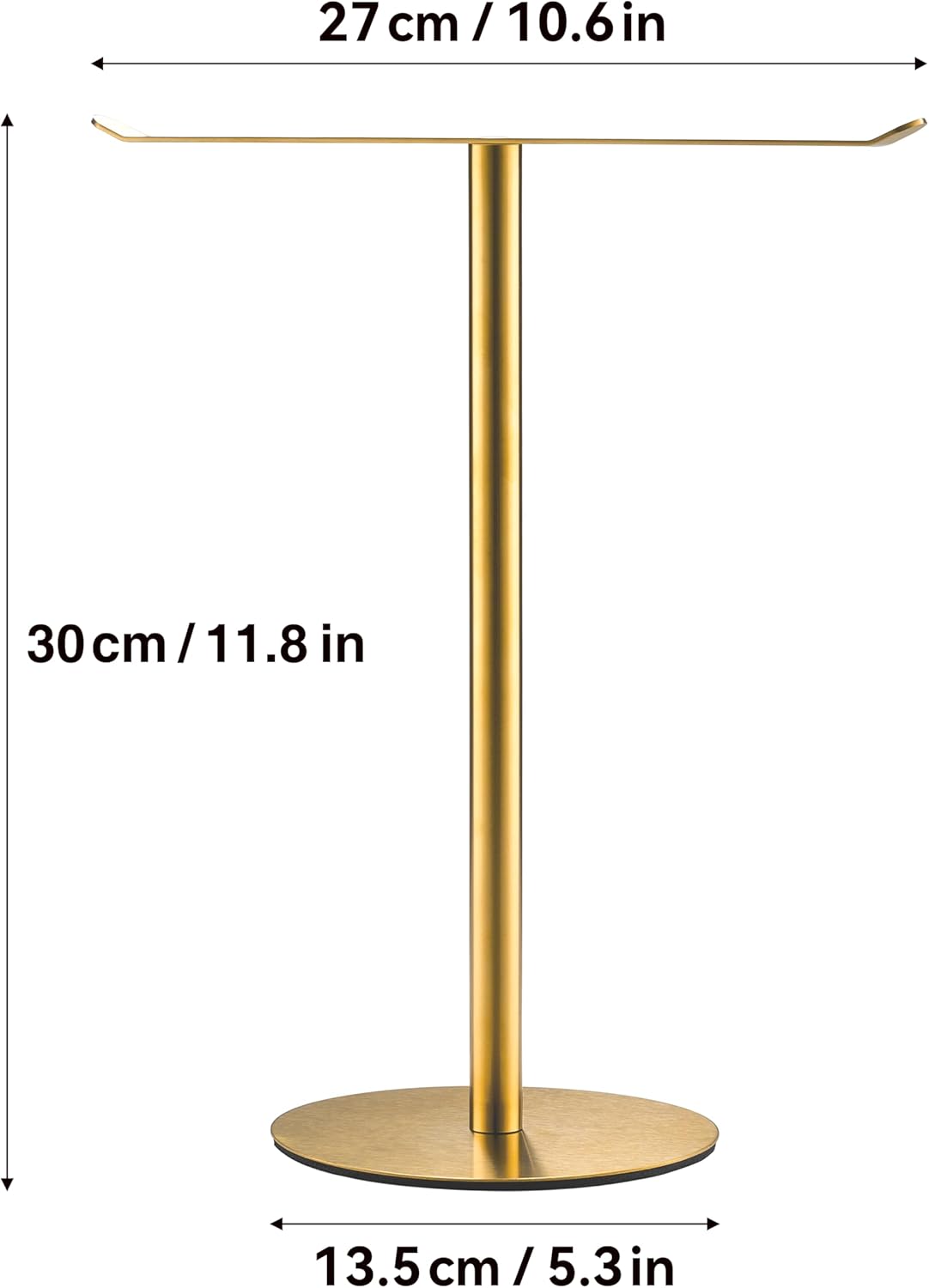 Gold Hand Towel Holder Stand – Countertop T-Shaped Stainless Steel Towel Rack with Non-Slip Base for Vanity and Kitchen