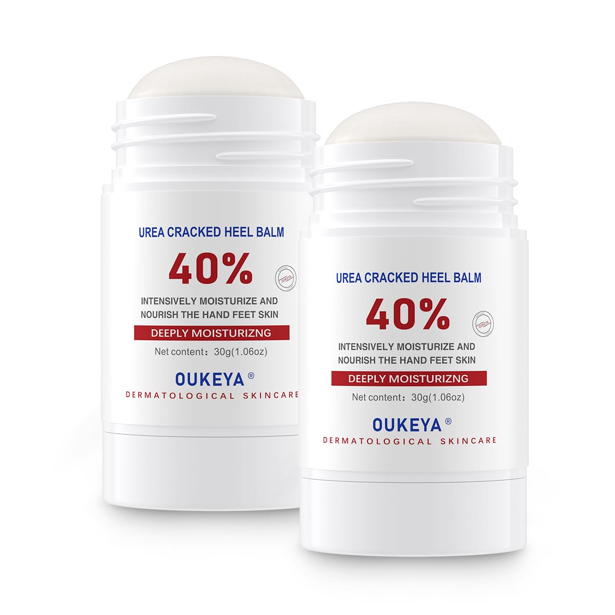 OUKEYA Urea Cream Stick 40 Percent,Heel Balm,Urea Hand Cream Stick and Foot Cream Stick for Dry Cracked,Cracked Heel Treatment.Urea Cream 40 Percent for Feet Maximum Strength（2 Pack）