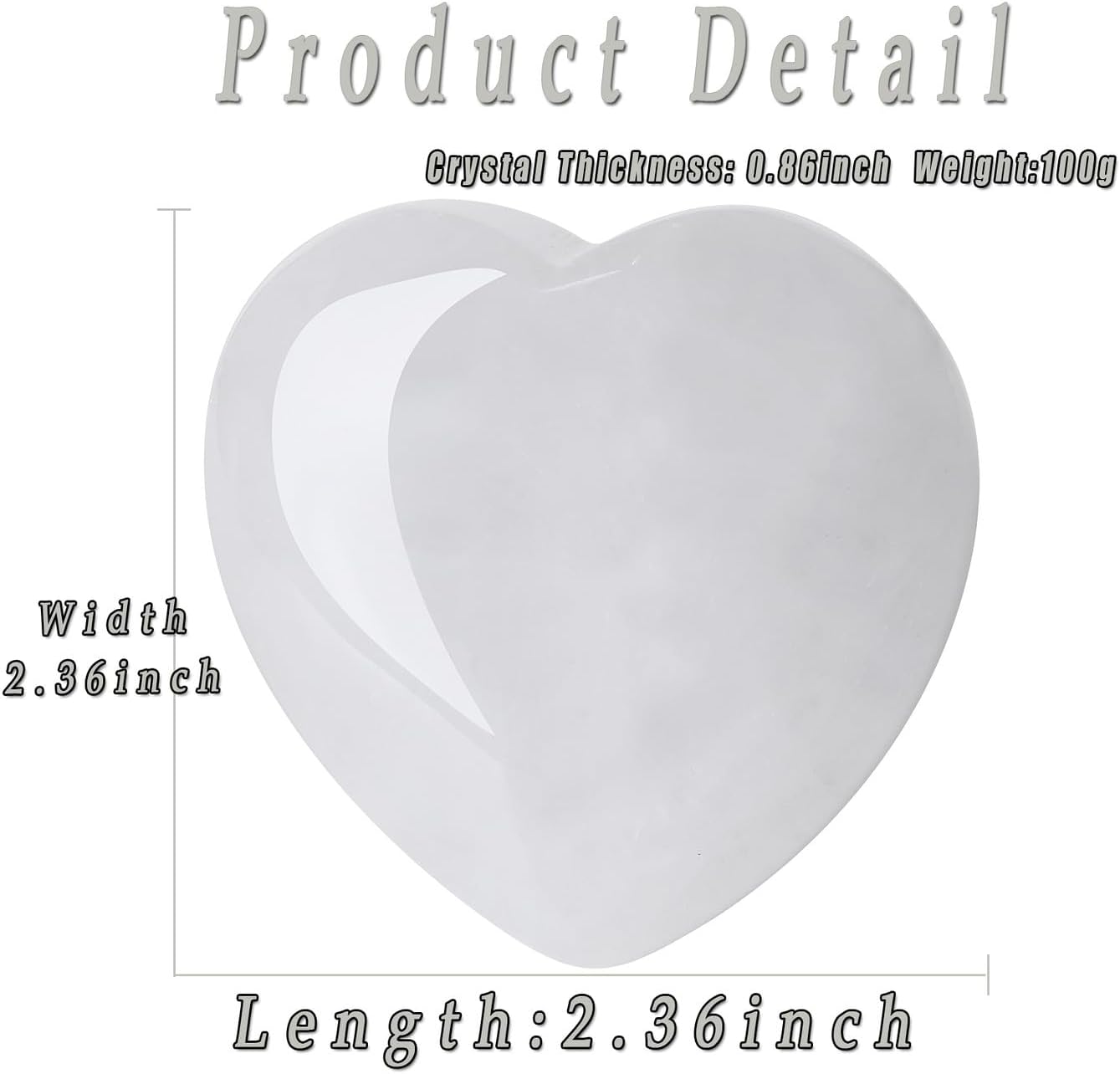 MAIBAOTA 60 mm Clear Quartz Crystal Large Heart Love Stone Healing Crystals Heart Stone for Women Natural Reiki Gemstone Polished Heart Shaped Rocks Meditation