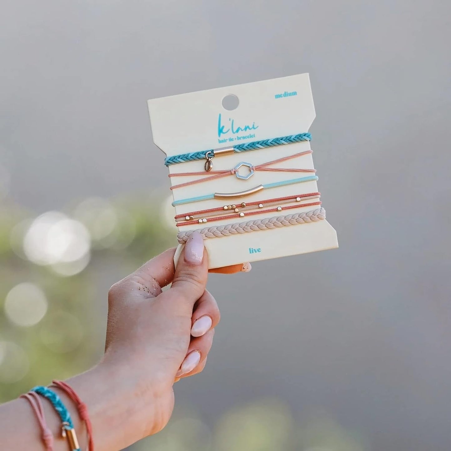 K'lani Hair Tie Bracelets for Women - Elastic Hair Bands That Double as Stylish Jewelry - Live - Small