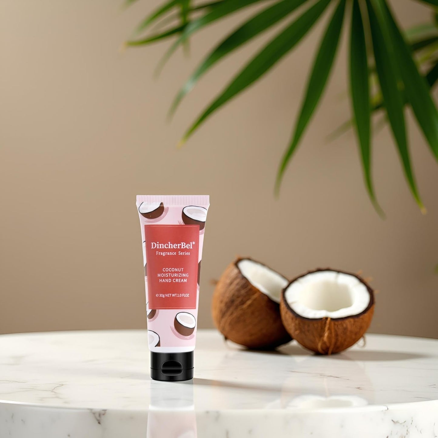 DincherBel 100 Pack Coconut Moisturizing Hand Cream Bulk - Travel Size Non-Greasy Hand Lotion Set for Dry Skin, Instant Hydrating Hand Care for Women, 1.0 oz/30 ml