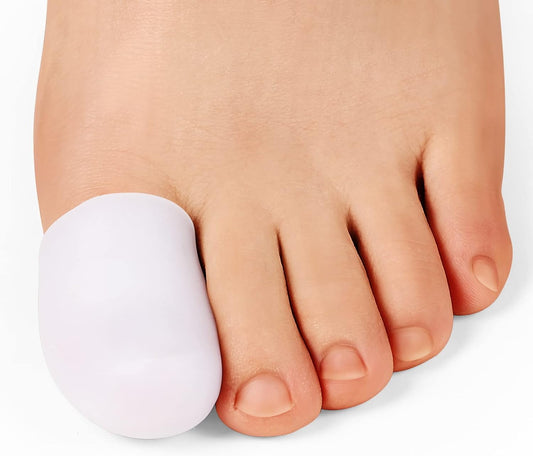 Bukihome Big Toe Protectors 10 ct, Silicone Toe Caps to Cushion Toe Blister, Corn, Callus, Great for Running, Walking, Stop Toe Pain (Large, White)