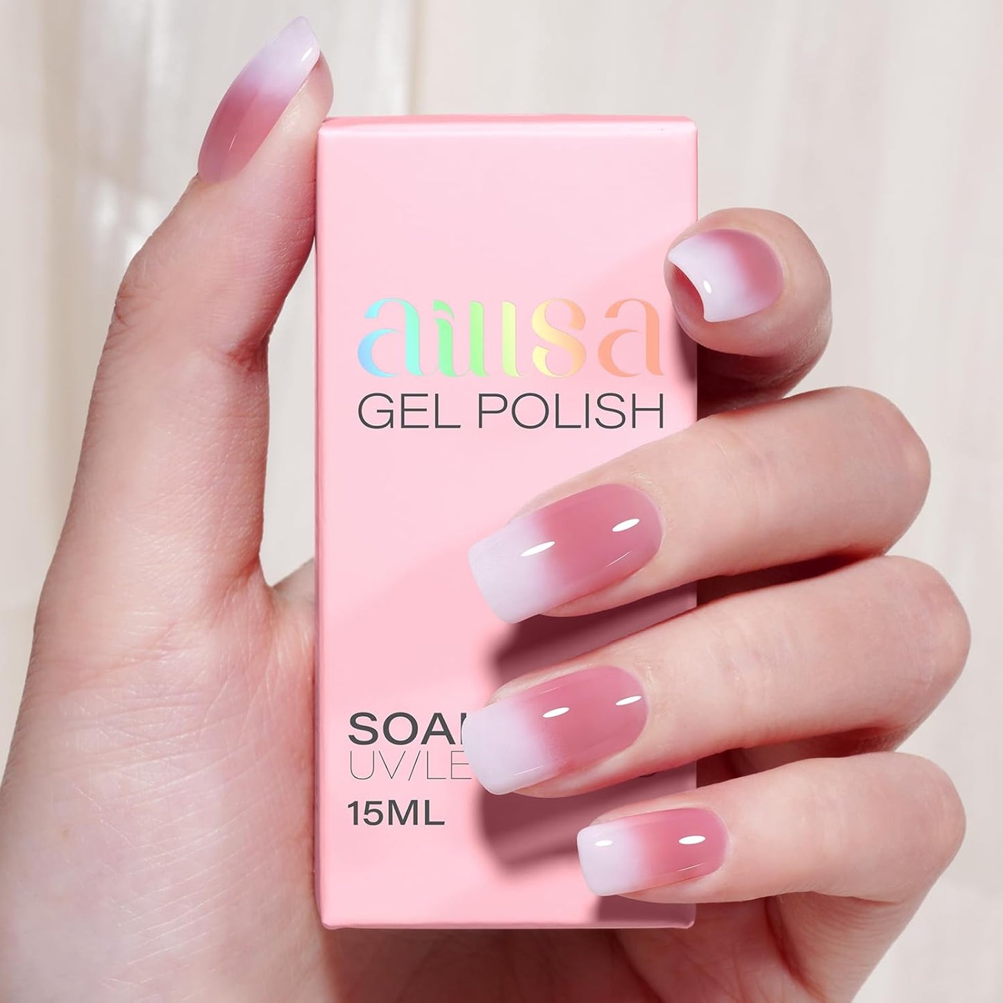AILLSA Rose Pink Gel Nail Polish Rose Lake Jelly Gel Polish Neutral Sheer Translucent Nude Gel Polish Long Lasting Blush Red Soak Off U V Gel for French Manicure Nail Art at Home 0.51 Oz