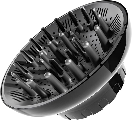 Diffuser Attachment for Hair Dryer, Hair Diffuser for Curly Hair, Universal Diffuser for 1.4-2.6" Hair Blow Dryer Long Thick Curly Wavy Hair, Black