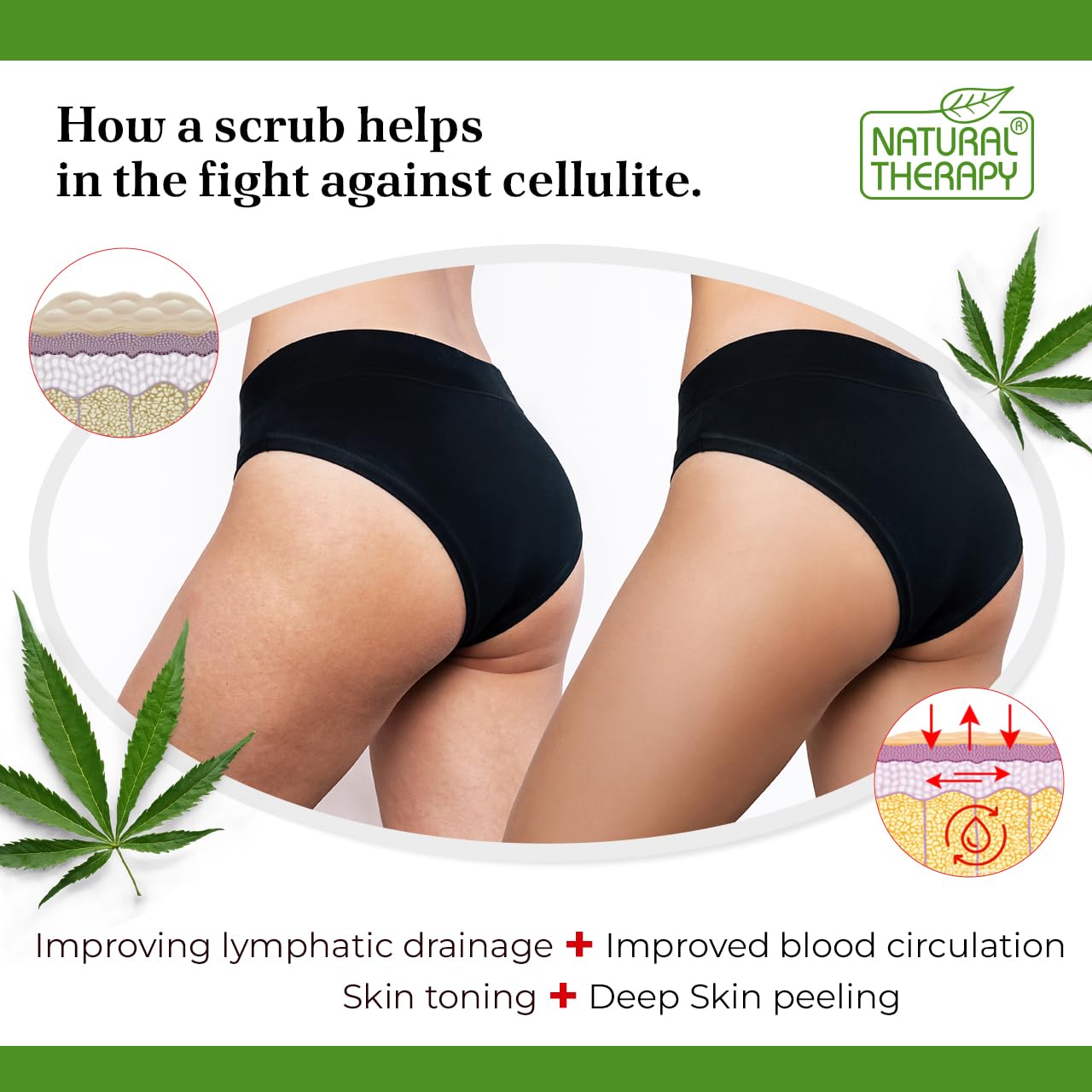 Natural Therapy Hemp & Coffee Salt Scrub – Exfoliating Body Scrub for Women – Moisturizing and Nourishing Skin – with Pure Oils and Dead Sea Minerals (23.28 Oz)