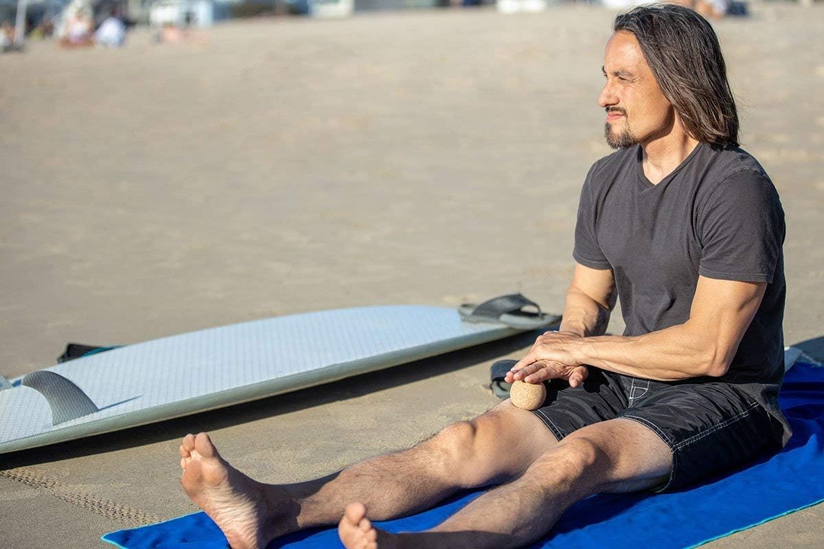 Travel Cork Massage Ball | Lightweight, Sustainable Alternative to Lacrosse Ball for Muscle Pain Relief (2.5 Inch (Pack of 1), Sanded Cork)