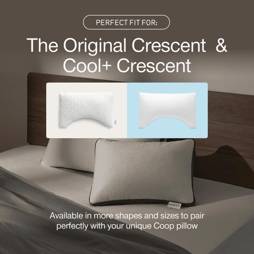 Coop Home Goods Ultra-Tech Waterproof Crescent Pillow Protector – Zippered Covers for Crescent Pillows, Queen Size, Oeko-Tex Certified, Breathable, Machine Washable