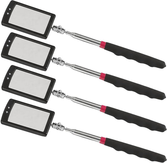 Inspection mirror telescoping with light Mirror practical addition to car repair, and anyone's toolbox Inspection Tool for Checking Vehicle, and Other Small Parts Extended (Inspection mirror-4PCS)