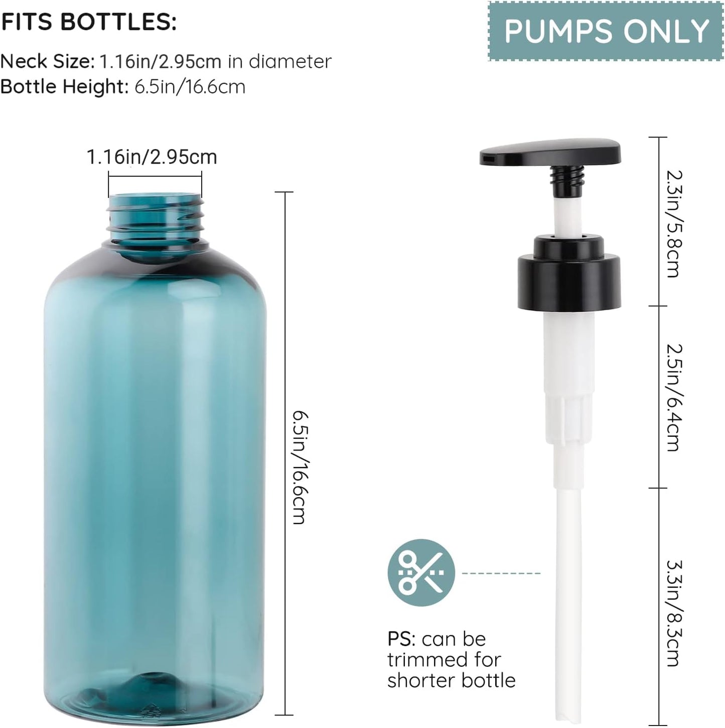 Lotion Dispenser Pump Head, Segbeauty 3 Pack Shampoo Shower Bottle Pump Replacement, Empty Refillable Bottle Tube Pump Top for Soap Conditioner Lotion Body Wash Bathroom Kitchen