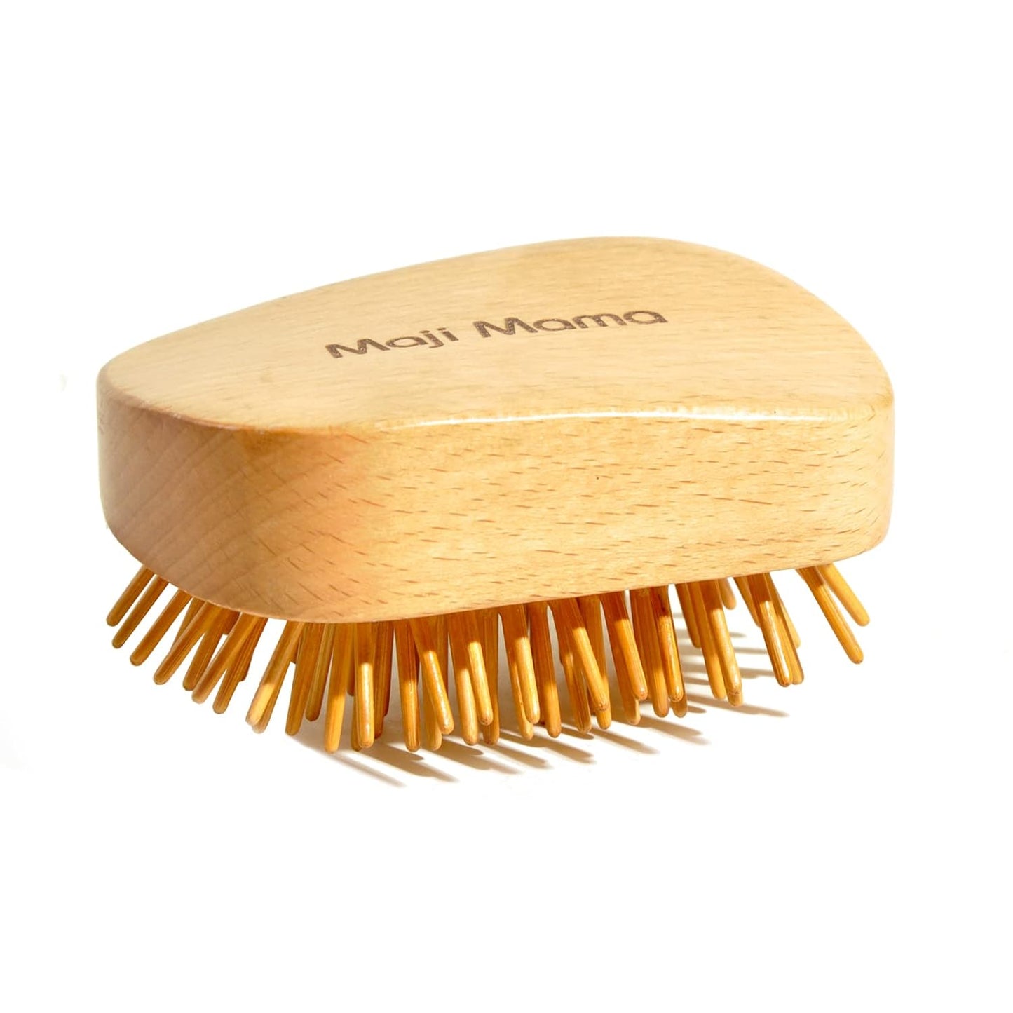 Handmade Natural Wooden Hair Brush Hairbrush with Bamboo Pins Massage Scalp & Detangling All Hair Types For Hair Growth,Scalp Massager Mini Brush No Handle Design