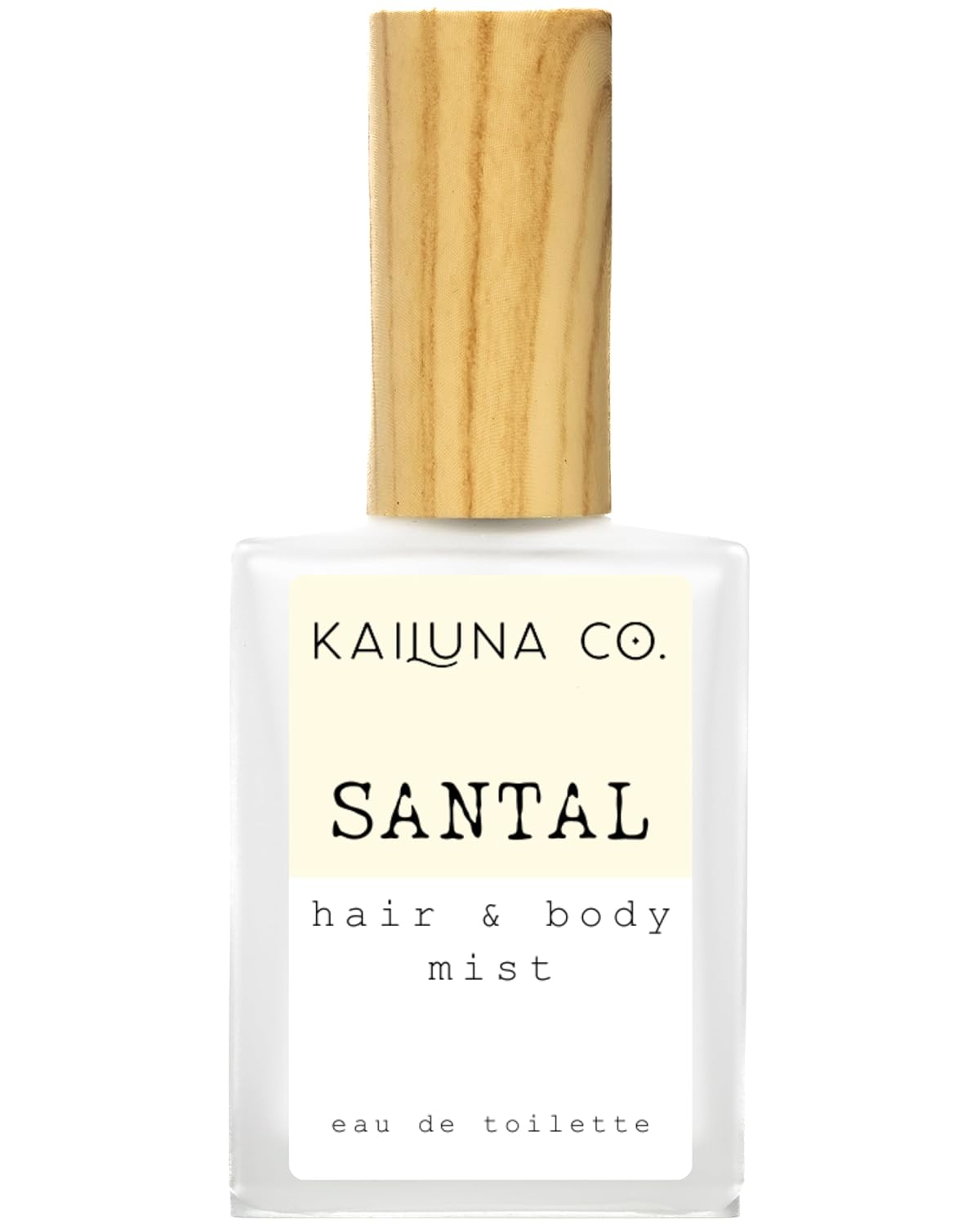 Santal Natural Hair & Body Mist Spray, Pure Essential and Fragrance Oils, Alcohol-Free, Handmade in California, 0.5Fl Oz