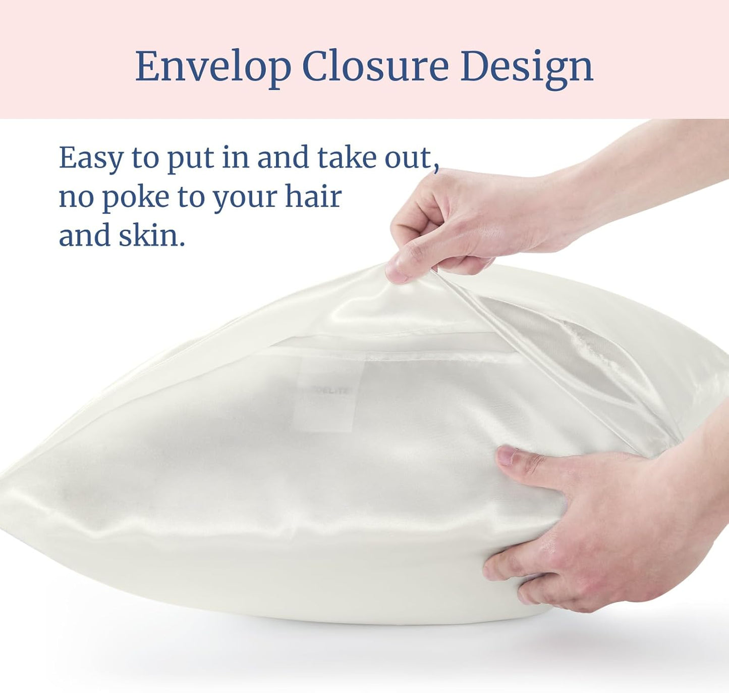 BEDELITE Satin Pillowcase for Hair and Skin, Super Soft Similar to Silk Pillow Cases 4 Pack with Envelope Closure, Cooling Pillowcases for Women Men (20"x40" King Size, Ivory)