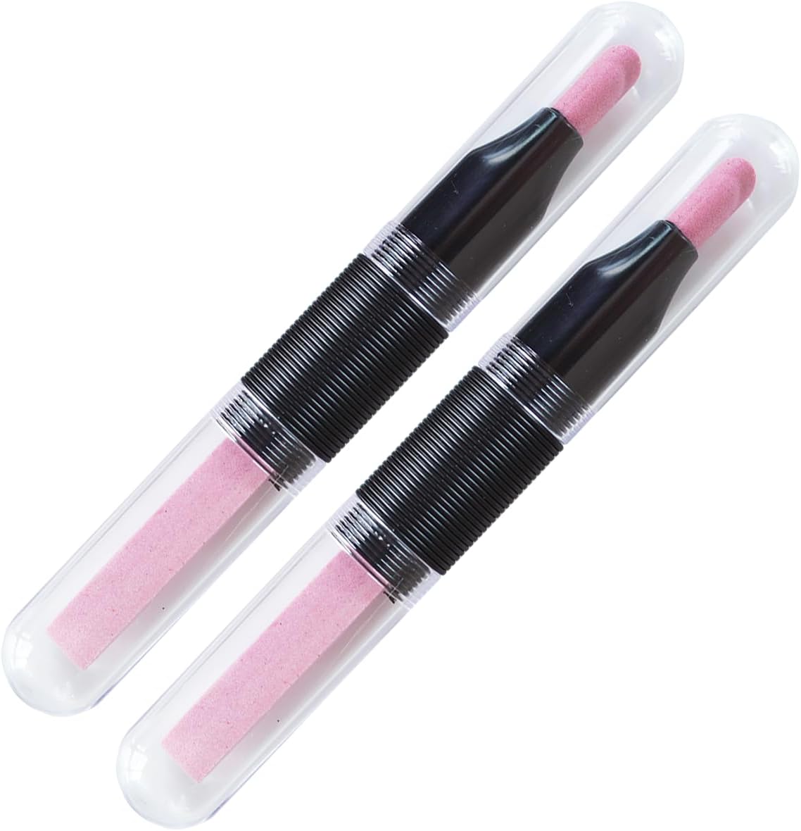 2PCS Victory Ceramic Stone Two-Way Nail Pusher & File (Black) Cuticle Trimmer Manicure Tools Professional Nail File Pumice Fingernail Files