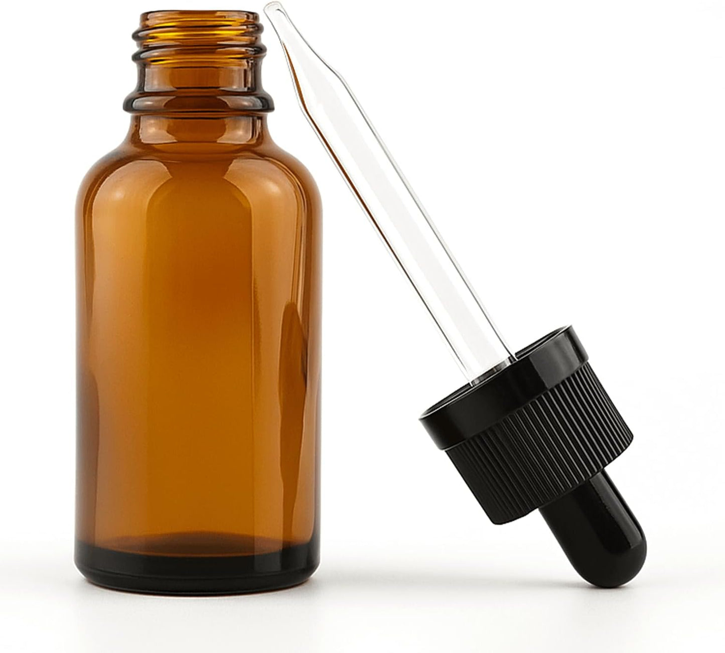 Sandbaggy 1oz Amber Glass Dropper Bottles - BPA Free, UV Protected - 75 mm Glass Pipette, Silicone Bulb (100)