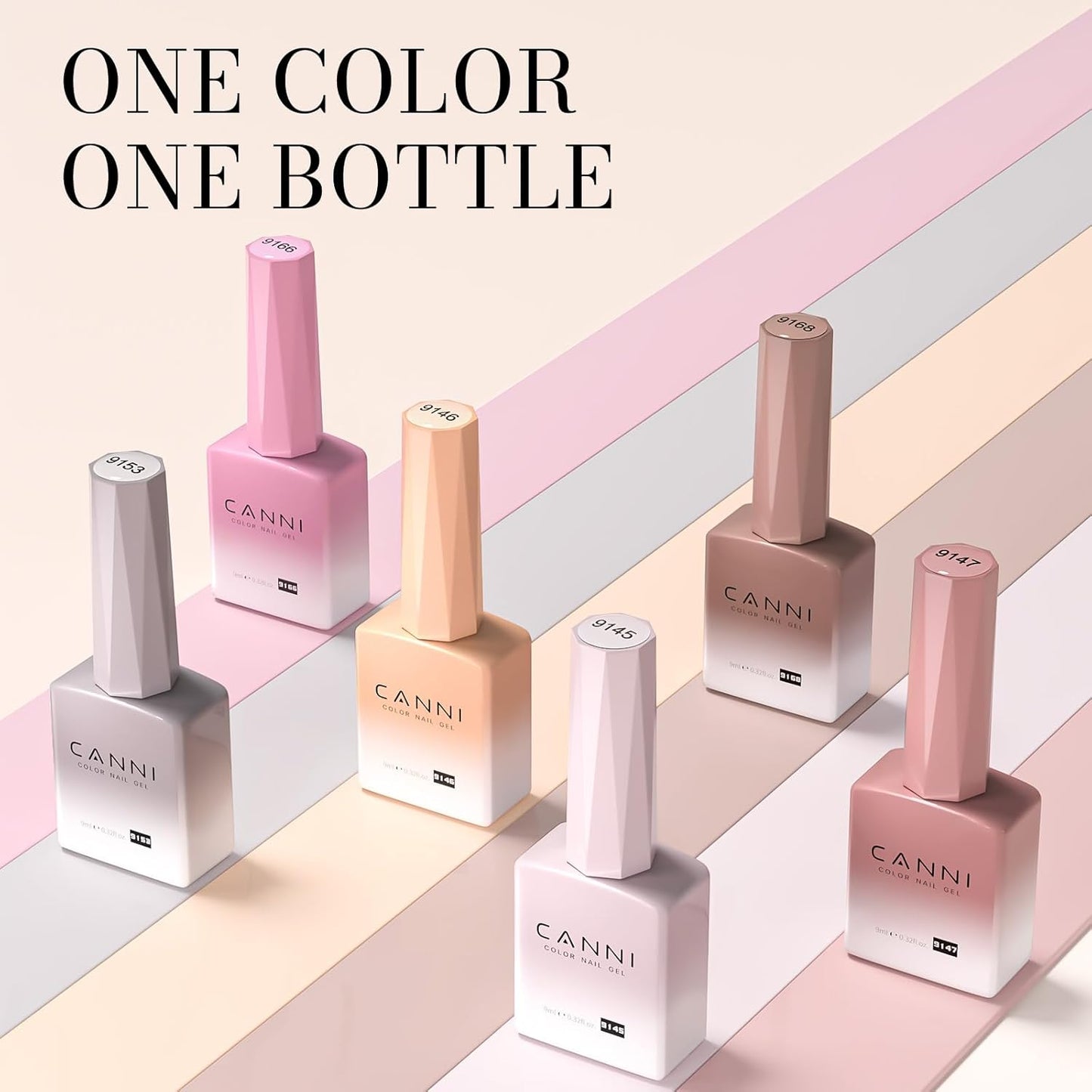 CANNI 6 Colors 9 Ml Jelly Nude Pink Gel Nail Polish Set- Neutral Transparent Pink Colors Sheer Gel Polish Kit, Soak Off LED Nail Gel Manicure Kit DIY at Home Salon Gifts