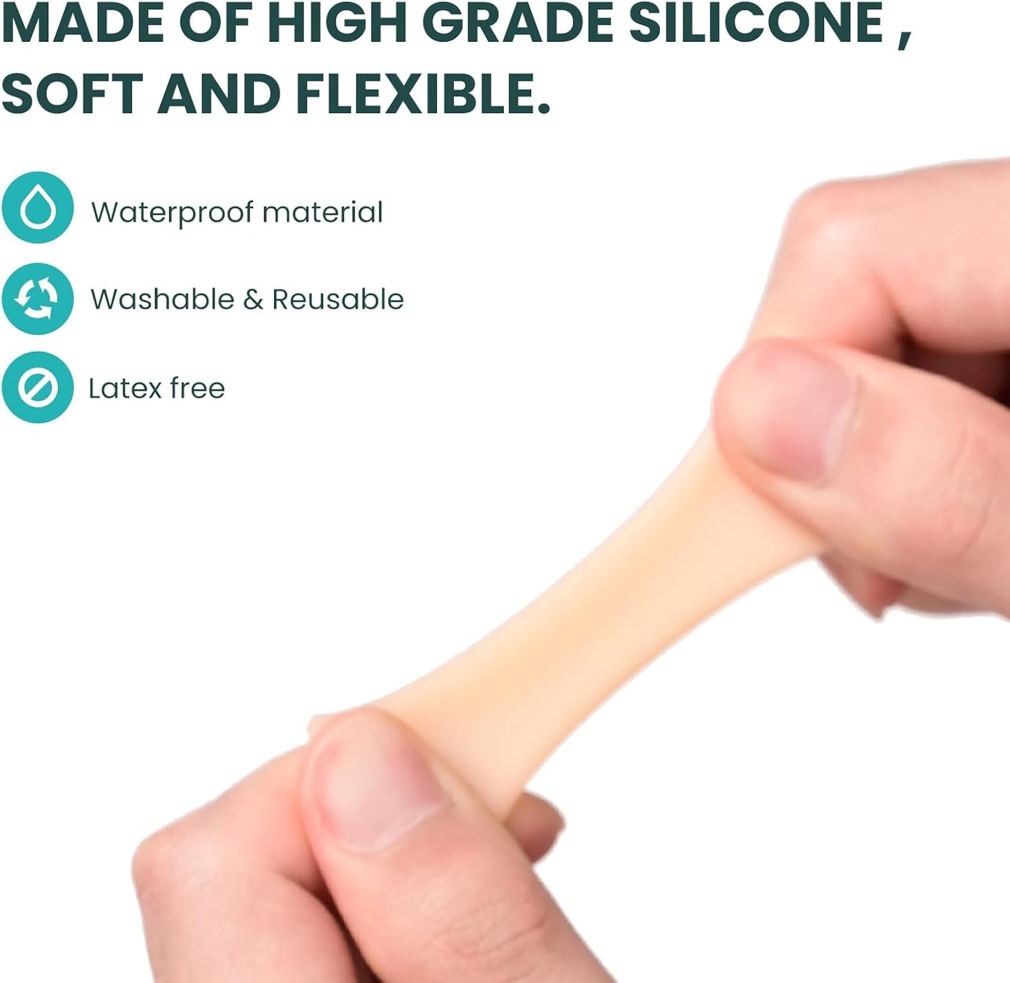 Silicone Toe Protectors – 12 Pack Silicone Toe Sleeve for Hammer Toes, Corns, Calluses, Blisters – Soft Gel Toe Tube Pads for Pain Relief(Beige)