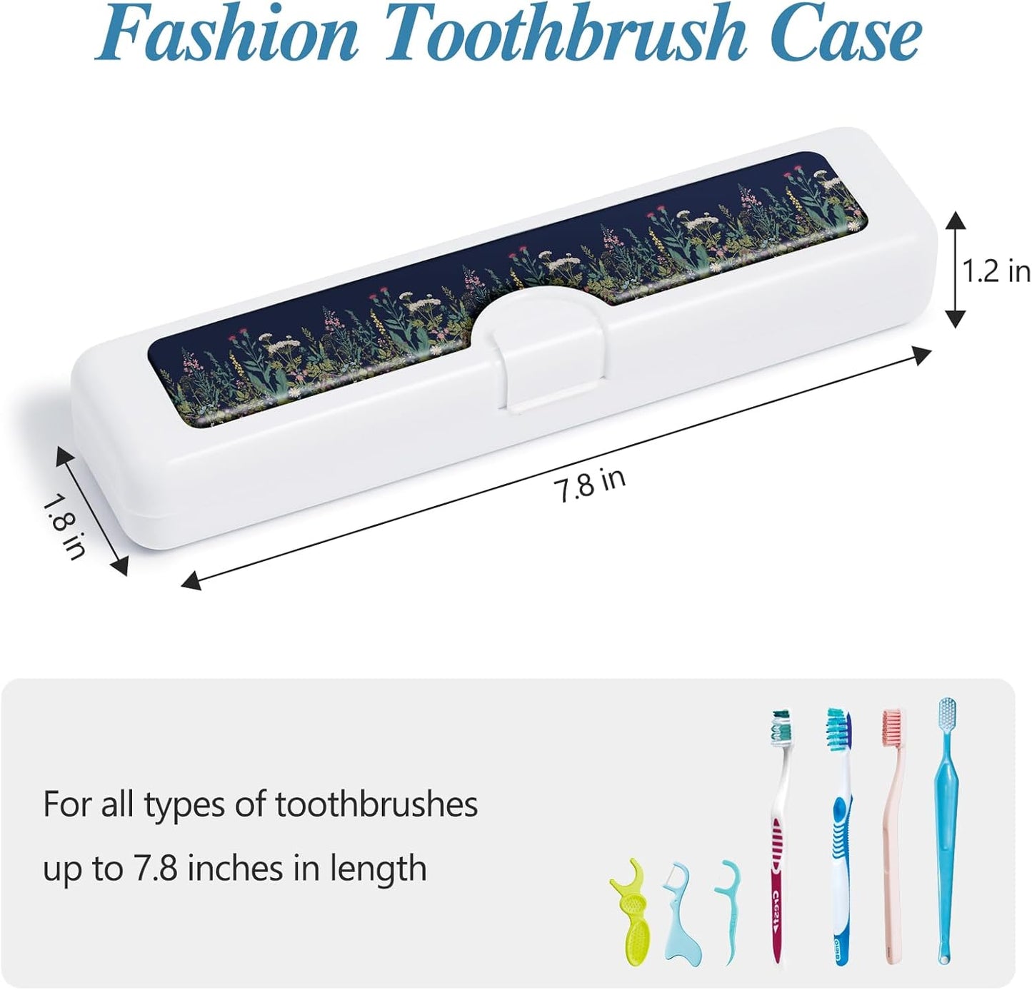 Toothbrush Travel Case - Colorful Pattern, Holder and Covers for Toothbrushes, Includes Tongue Scraper Case