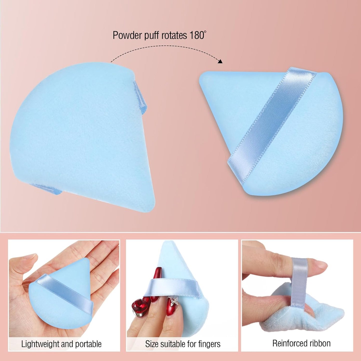 Pimoys 6 Pieces Triangle Powder Puff Soft Makeup Sponge Make Puff for Face Powder Cosmetic Foundation Sponge Makeup Tool