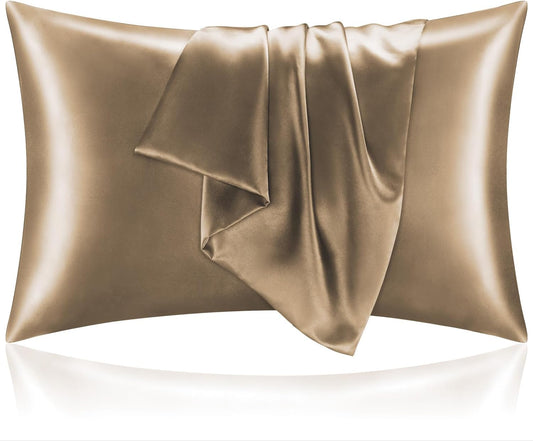BEDELITE Satin Pillowcase for Hair and Skin, Super Soft and Cooling Similar to Silk Pillow Cases 2 Pack with Envelope Closure, Gift for Women Men(20"x40" King Size, Tawny Brown)