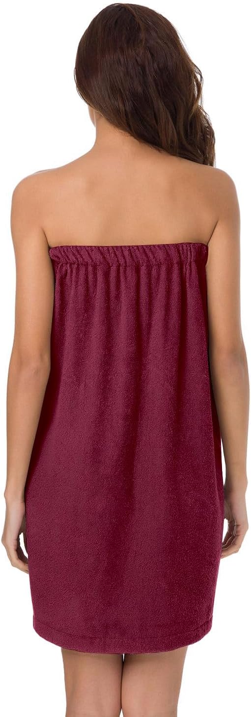 SIORO Women Bath Towel Wrap Robe, Soft Cotton Terry Spa Cloth, Plush Adjustable Closure for Shower, Travel, Pool, Gym