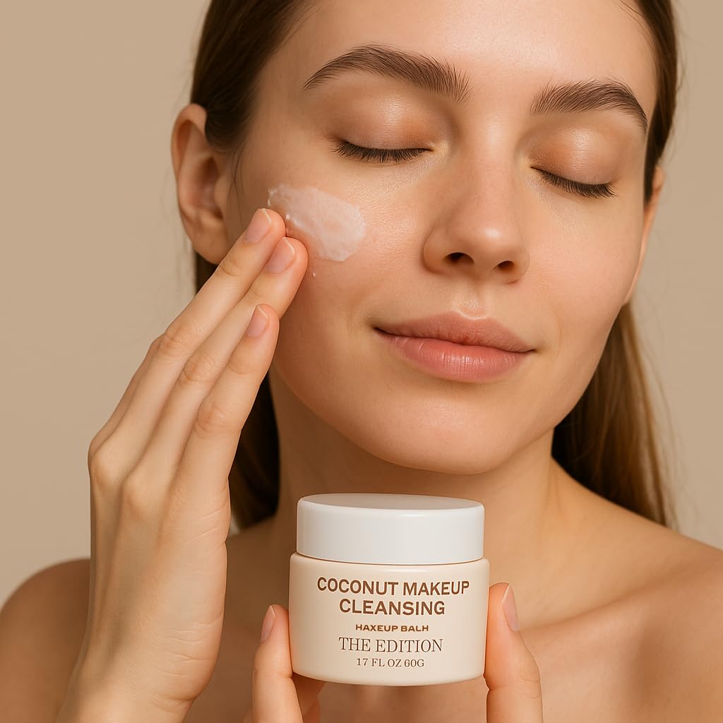 The Edition Coconut Balm Makeup Remover & Cleansing Balm – Gentle Face & Eye Makeup Cleanser for Waterproof Makeup, Hydrating Skincare for All Skin Types, 50g
