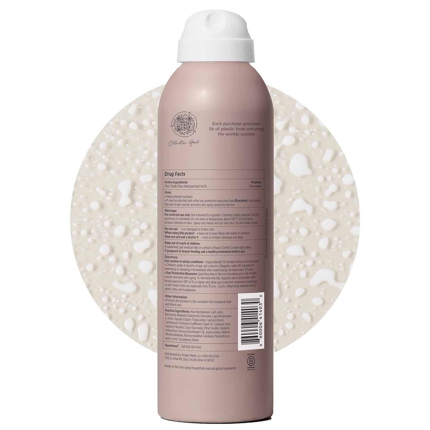 Project Reef SPF 30 Mineral Sunscreen Spray – Non-Aerosol, Reef-Safe Zinc Sunblock with Natural Ingredients for All Skin Types