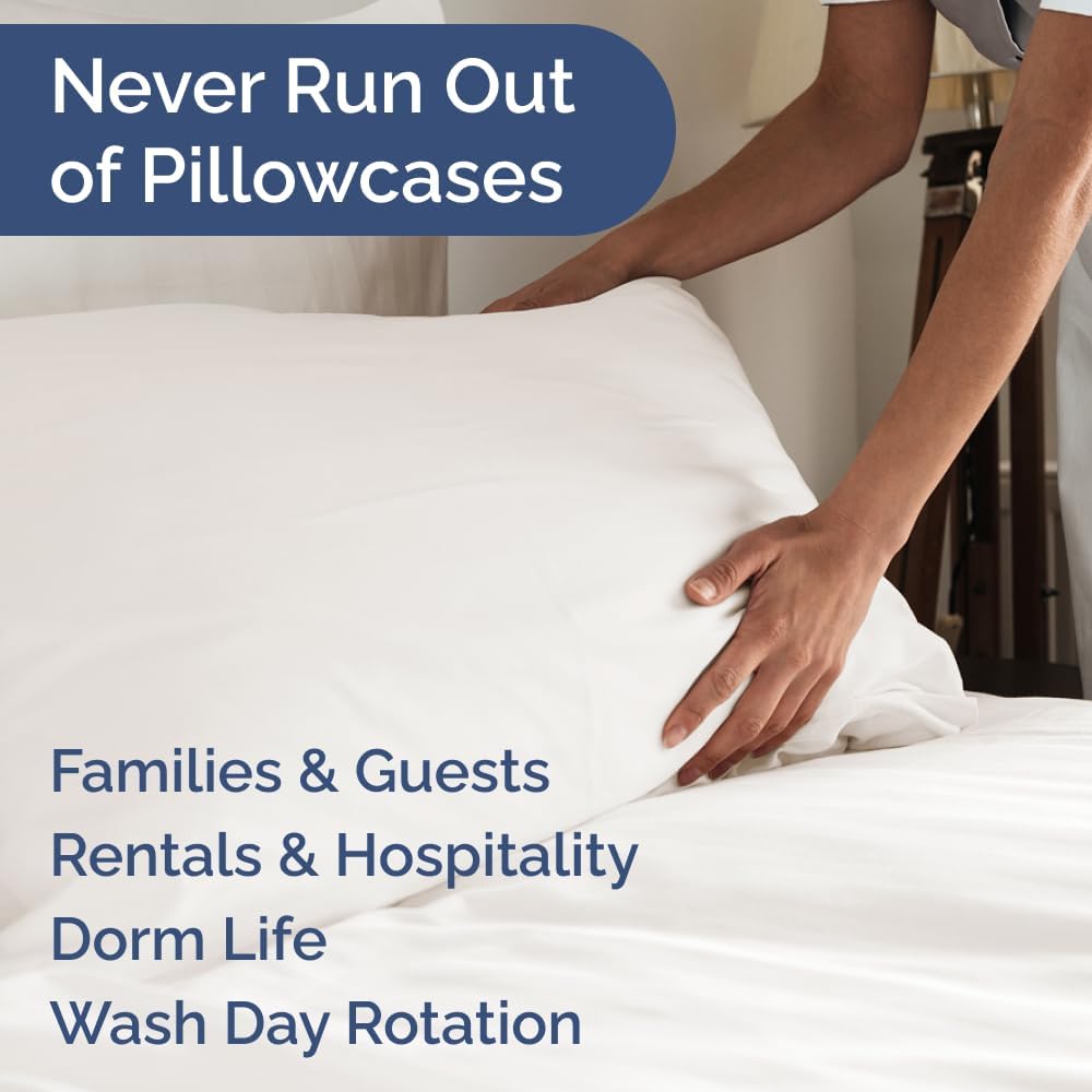 Queen Pillow Cases Set of 10 - Ultra Soft Hotel Quality Pillowcase Covers - Comfy & Wrinkle Free - Shrink, Stain and Fade Resistant - Machine Washable Pillow Protectors - 10 Piece Set - Antique White