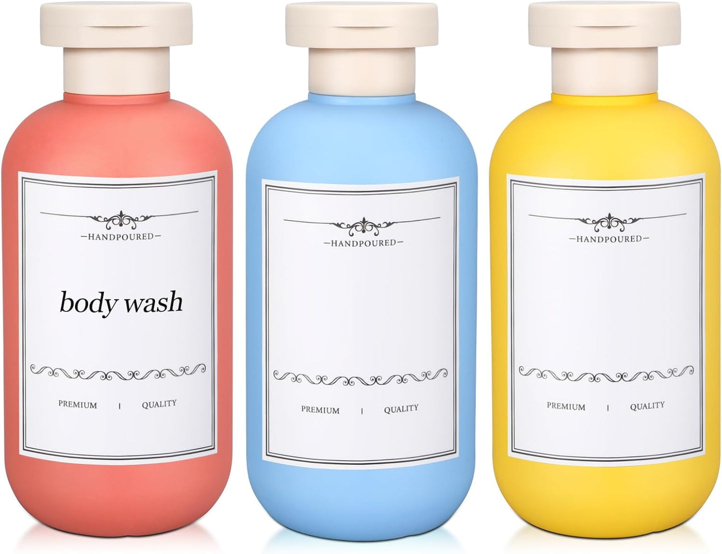 3 PACK Travel Shampoo Bottle, Empty Plastic Squeeze Bottles 6.8oz with Flip Cap, Lotion Container for Toiletries Travel Size Shampoo and Conditioner