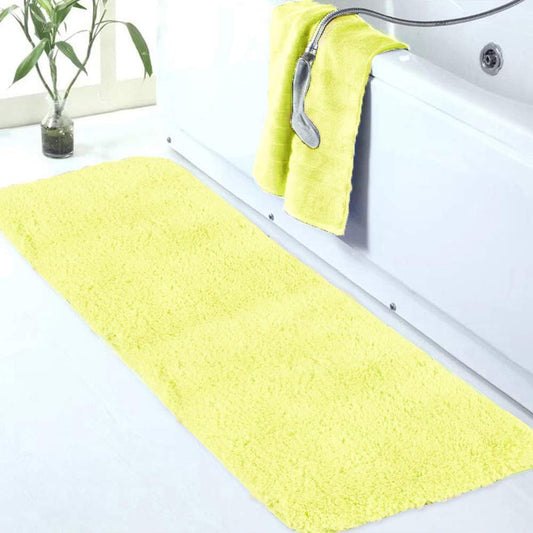 Walensee Large Bathroom Rug (24 x 60, Yellow) Extra Soft and Absorbent Shaggy Bath Rug Machine Washable Microfiber Bath Mat Non Slip Bath Mat, Luxury Bathroom Floor Mats