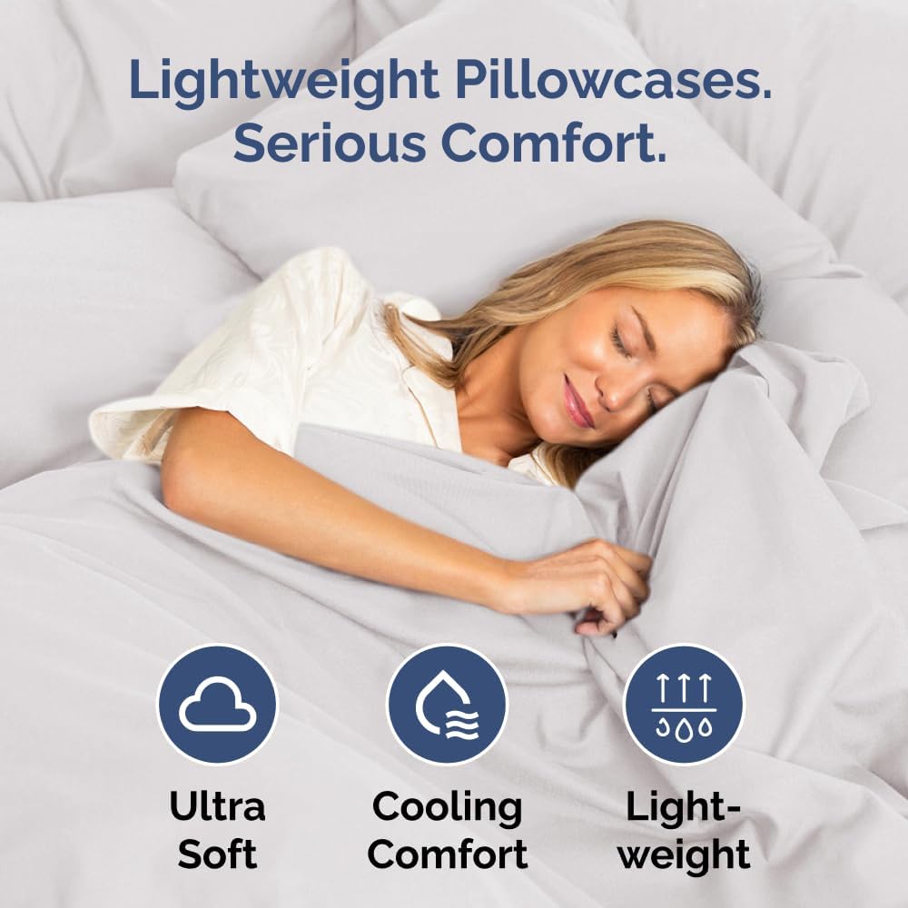 King Pillow Cases Set of 4 - Ultra Soft Hotel Quality Pillowcase Covers - Comfy, Cozy & Wrinkle Free - Shrink, Stain & Fade Resistant - Machine Washable Pillow Protectors - 4 Piece Set - French Grey