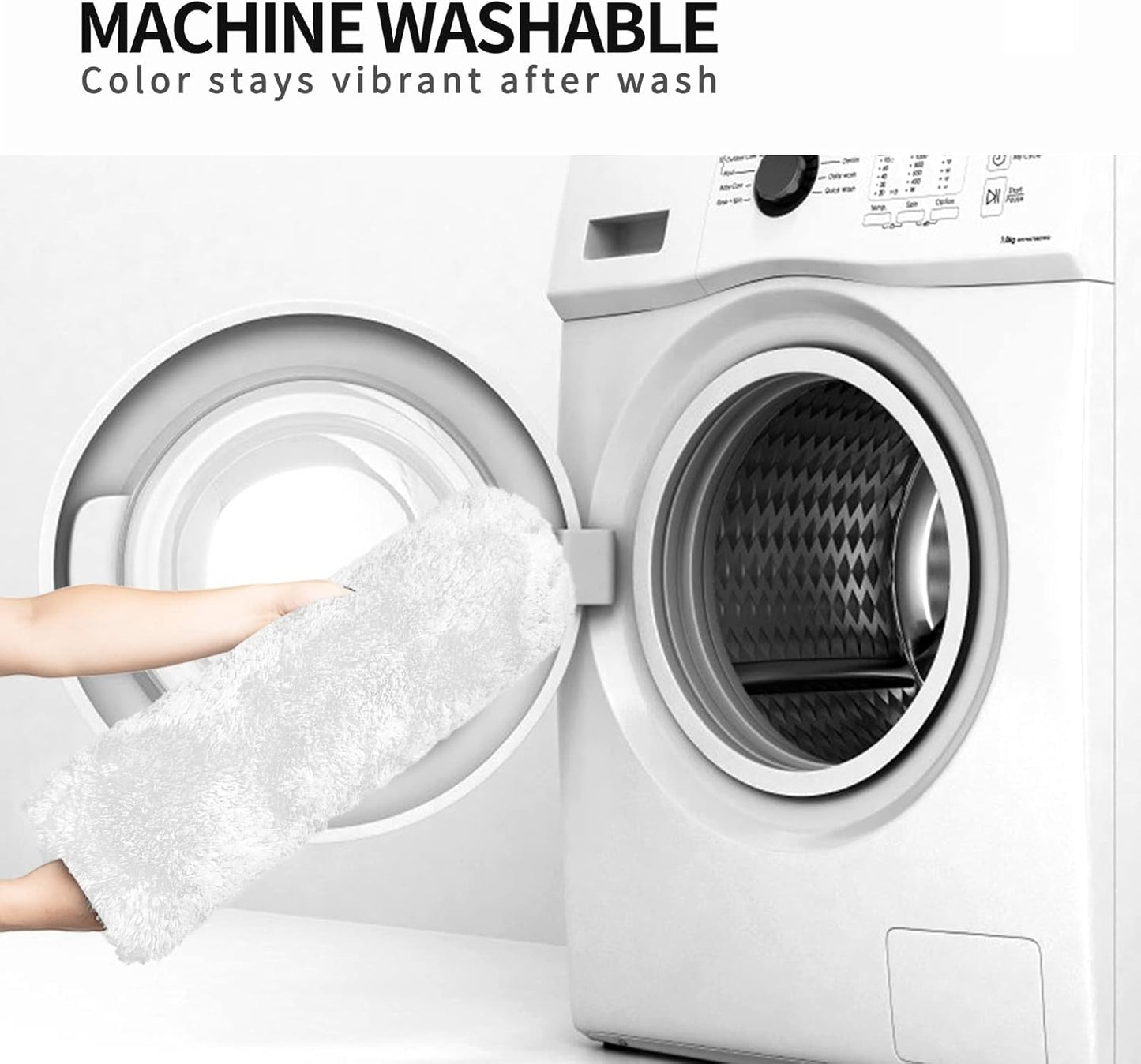 FIFU Bathroom Rugs 24" W x 36" L, Bath Mat for Bathroom, Bedroom, Laundry Room & Kitchen, Non-Slip Rubber Latex Backing, Extra Soft and Absorbent Microfiber Carpet, Machine Washable Rug, White