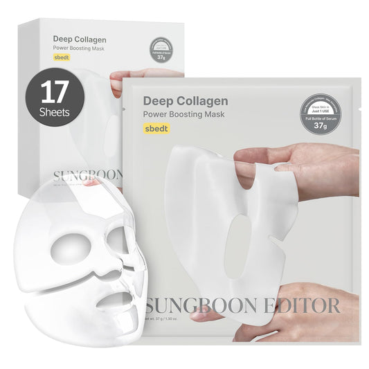 SUNGBOON EDITOR Deep Collagen Overnight mask 37gx17ea | Real Collagen 2,160,000PPB for Elasticity | TikTok Trend Items | Original Hydrating Collagen Face Mask | Korean Skin Care