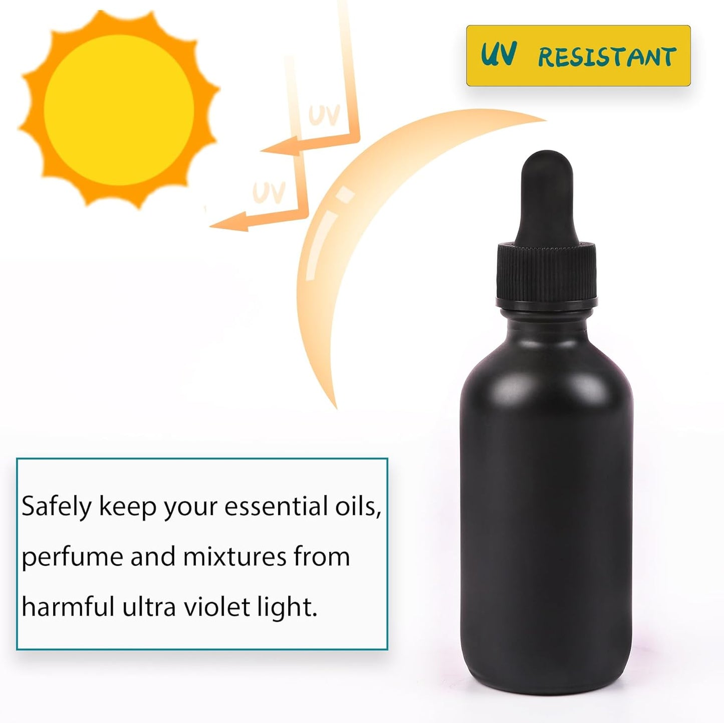 2oz Glass Dropper Bottle,Preety Texture Tincture Bottles with Precise Scales Eye Droppe,for All Kinds Of Mixed Liquids,Leak-Proof Design for Easy Travel (Black Frosted-48Pack)