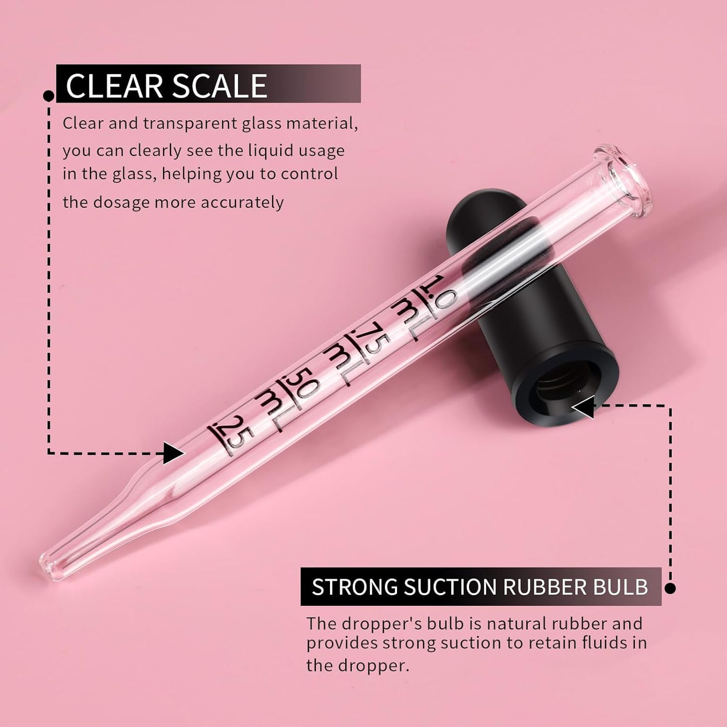 Teenitor 20Pack Eye Dropper 1mL, Droppers for Oils, Medicine Dropper Glass Dropper, Straight-Tip Eye Dropper Pipette Dropper for Oils, Ear Dropper Eye Droppers for Medicine Feeding Lab