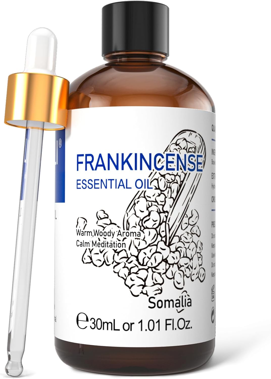 HIQILI 30ML Frankincense Essential Oil, Relaxing, Skin Care, Camp Atmosphere Creation, Can be Added to Body Lotions, Creams, Aromatherapy Use - 1 Fl Oz