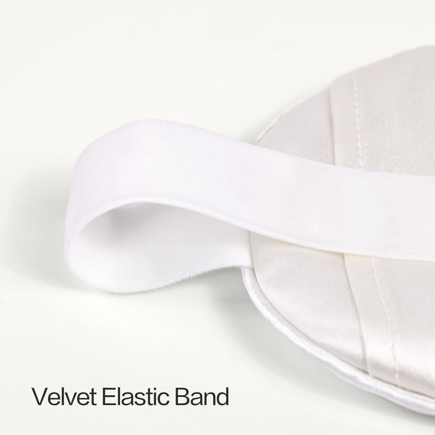 Luxury Silk Sleep Mask with 22mm Mulberry Silk, Velvet Elastic Band, Heat Therapy Pocket, and Travel Pouch, White Color