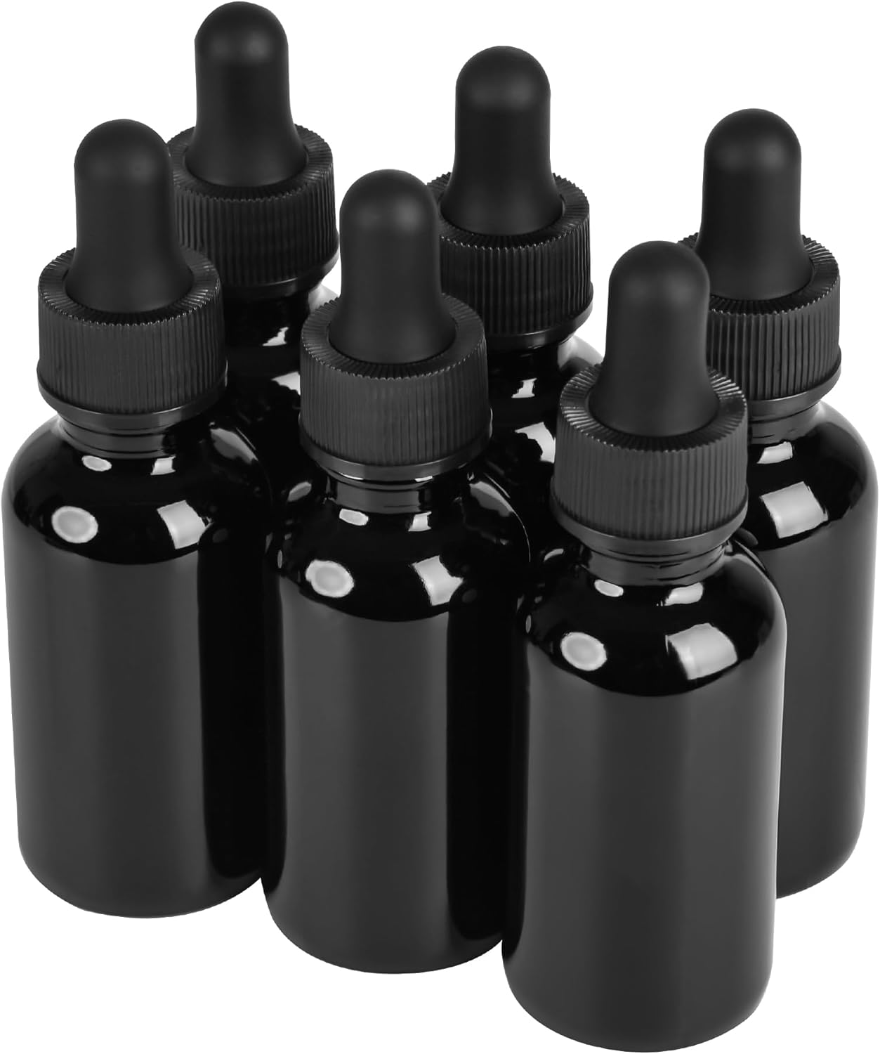 6 Pcs, 1oz Dropper Bottle, Black Glass Eye Dropper Bottle,Tincture Bottles with Dropper, Leak-Proof Design, Stronger Suction, for All Kinds of Mixed Liquids